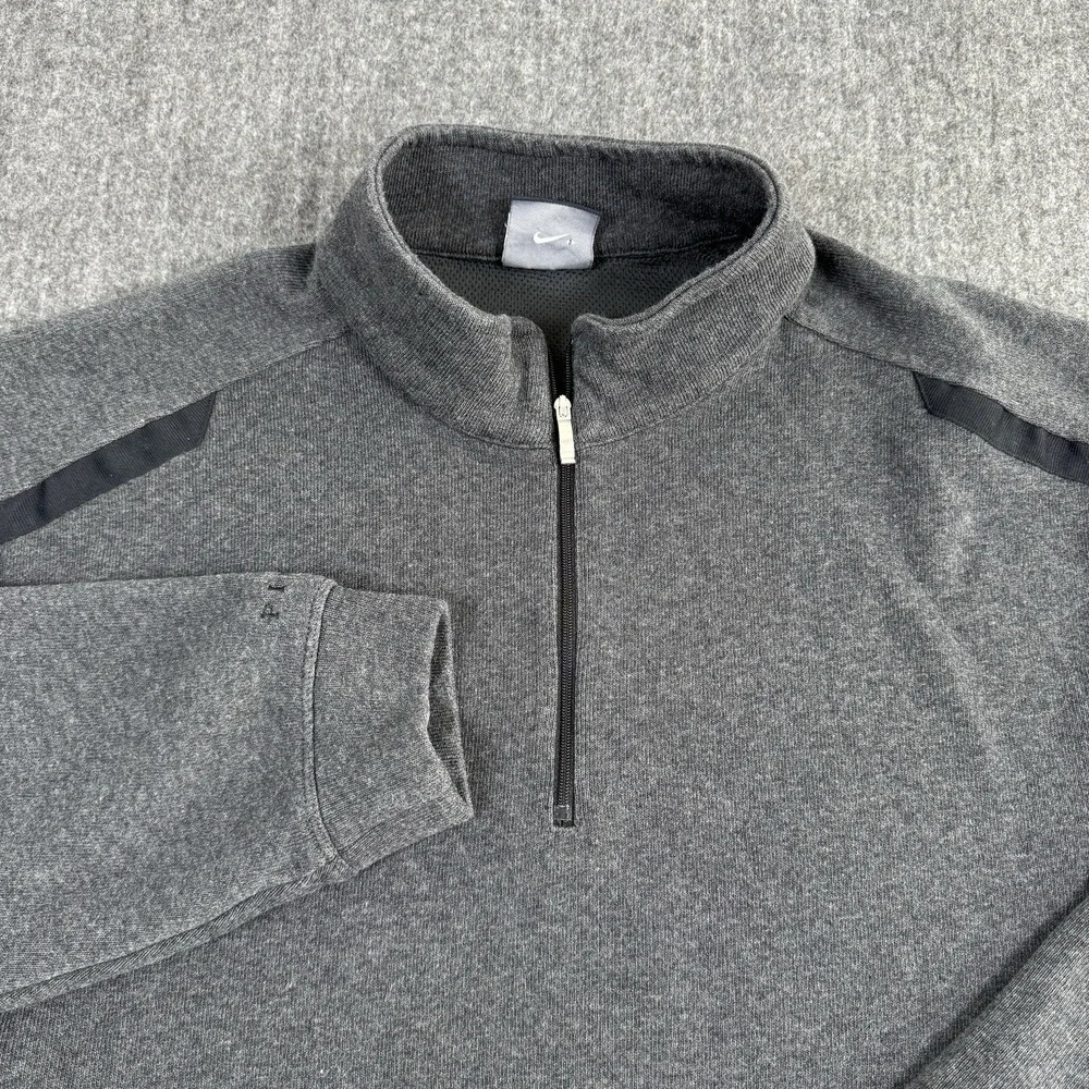 Nike Golf Men's XL Dri-FIT 1/4 Zip Pullover Gray Cotton Blend Long Sleeve